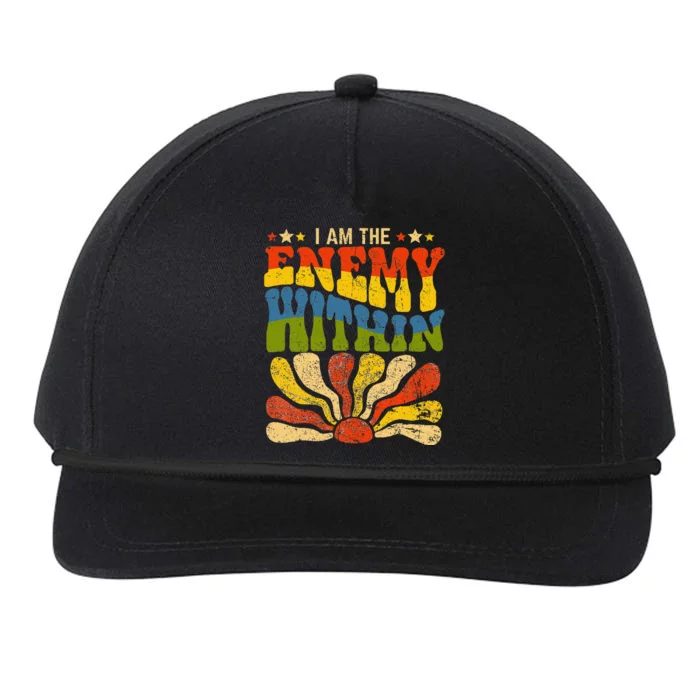 I Am The Enemy Within America Funny I Am The Enemy Within Snapback Five-Panel Rope Hat