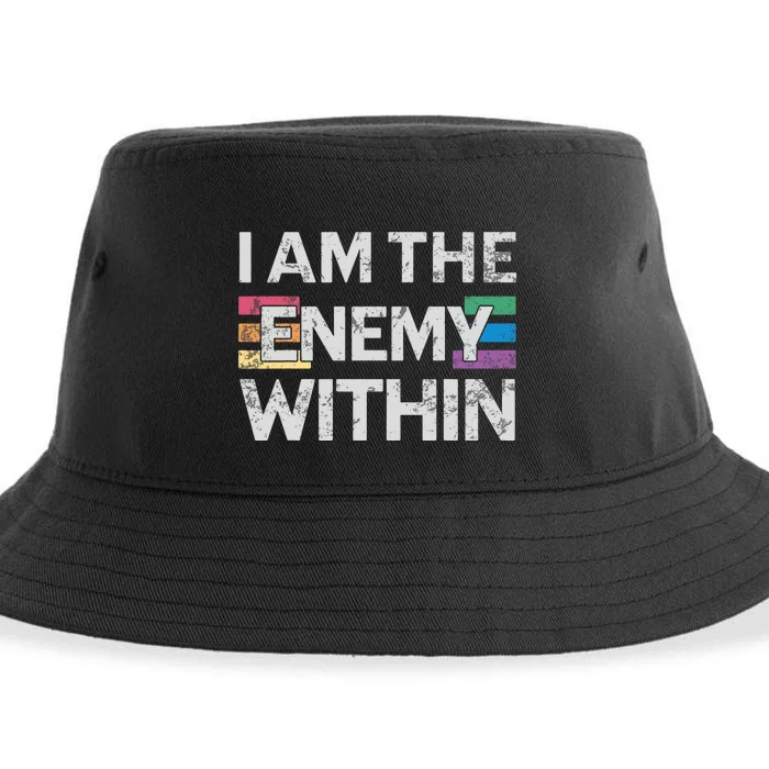 I Am The Enemy Within Lgbt Pride Gay Kamala Harris Merch Sustainable Bucket Hat