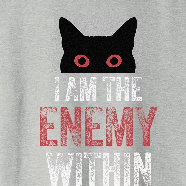 I Am The Enemy Within Pun Cat Owners Women's Crop Top Tee