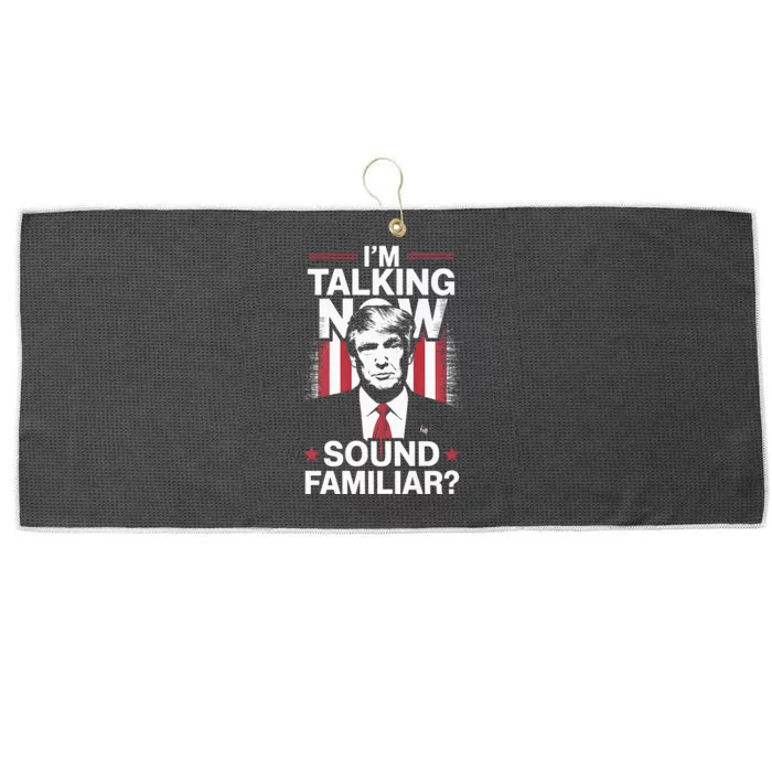 I Am Talking Now Trump Harris Debate 2024 Large Microfiber Waffle Golf Towel