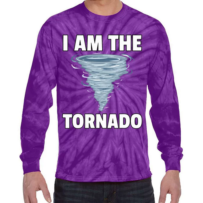 I Am The Storm Twister Tornado Hurricane Meteorologist Tie-Dye Long Sleeve Shirt