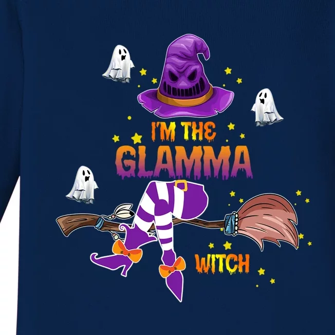 I Am The Glamma Witch Grandma Gift Baby Long Sleeve Bodysuit