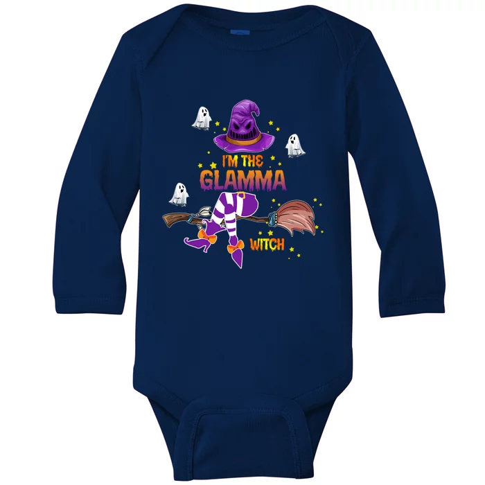 I Am The Glamma Witch Grandma Gift Baby Long Sleeve Bodysuit