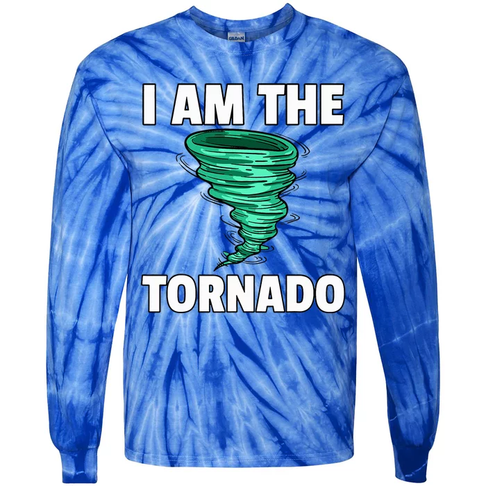 I Am The Storm Twister Tornado Hurricane Meteorologist Tie-Dye Long Sleeve Shirt