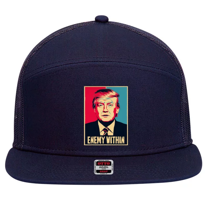 I Am The Enemy Within Pun Harris And Trump 7 Panel Mesh Trucker Snapback Hat