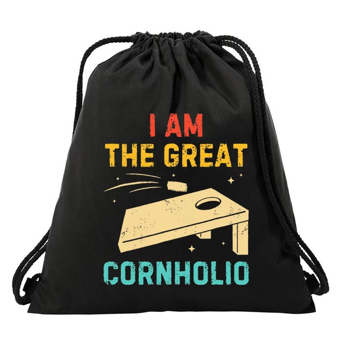 I Am The Great Cornholio Funny Bean Bag Toss Lover Drawstring Bag