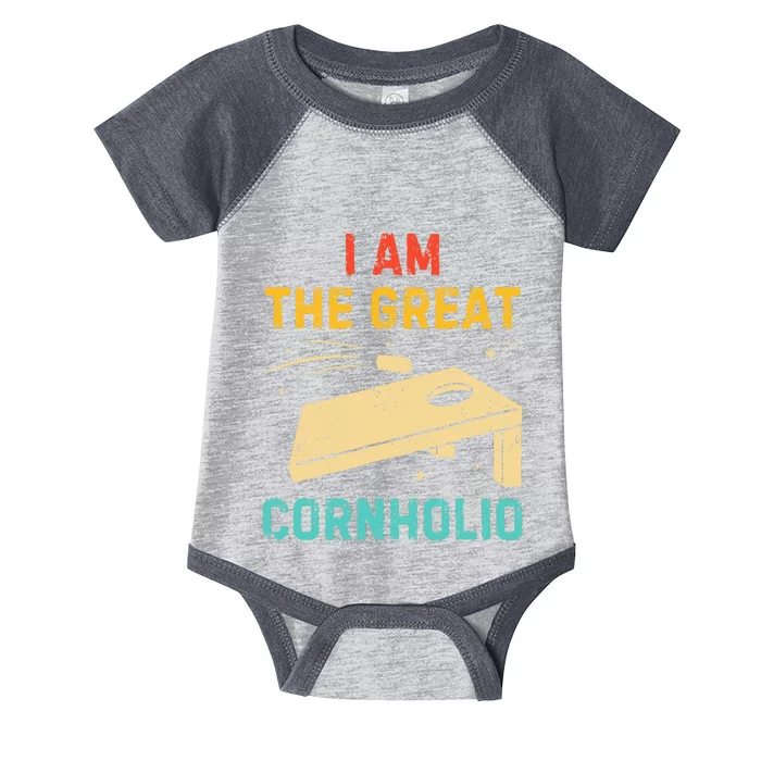 I Am The Great Cornholio Funny Bean Bag Toss Lover Infant Baby Jersey Bodysuit