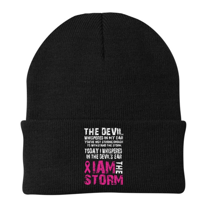 I Am The Storm Breast Cancer Awareness Knit Cap Winter Beanie