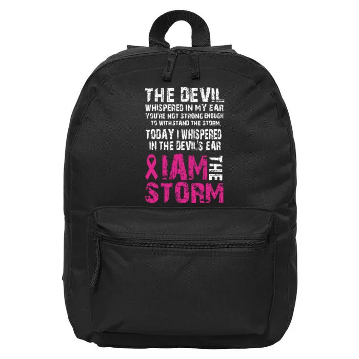 I Am The Storm Breast Cancer Awareness 16 in Basic Backpack