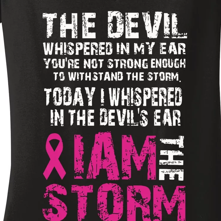 I Am The Storm Breast Cancer Awareness Women's V-Neck T-Shirt