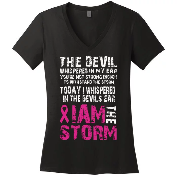 I Am The Storm Breast Cancer Awareness Women's V-Neck T-Shirt