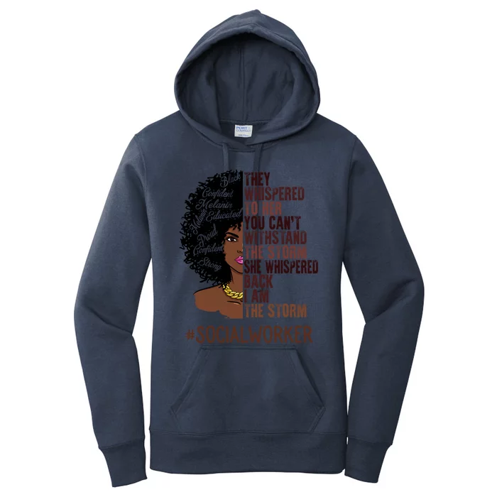 I Am The Storm Social Worker African American Gift Women's Pullover Hoodie