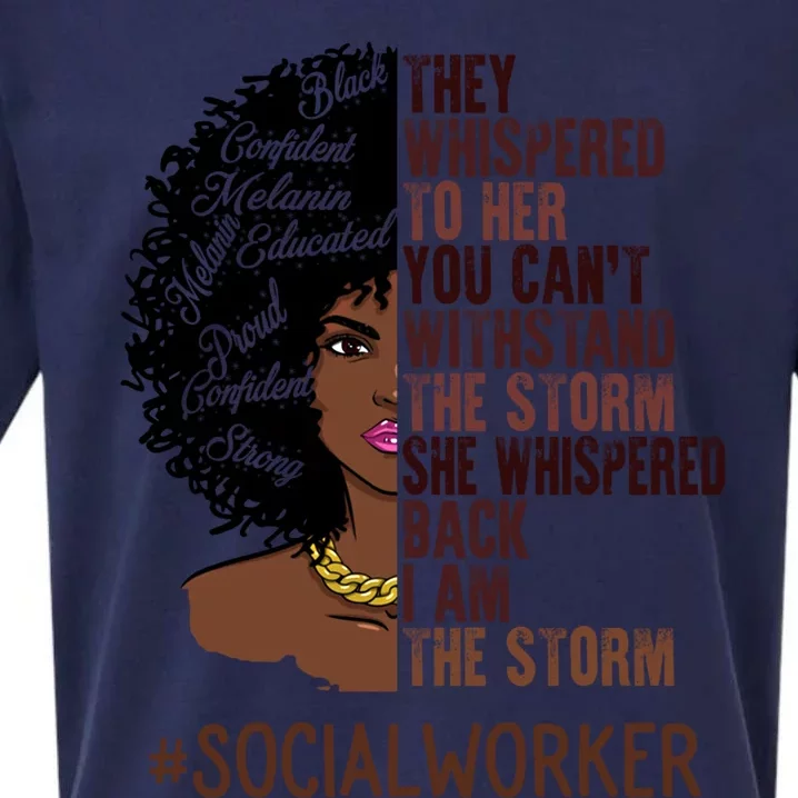 I Am The Storm Social Worker African American Gift Sueded Cloud Jersey T-Shirt