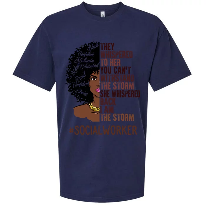 I Am The Storm Social Worker African American Gift Sueded Cloud Jersey T-Shirt