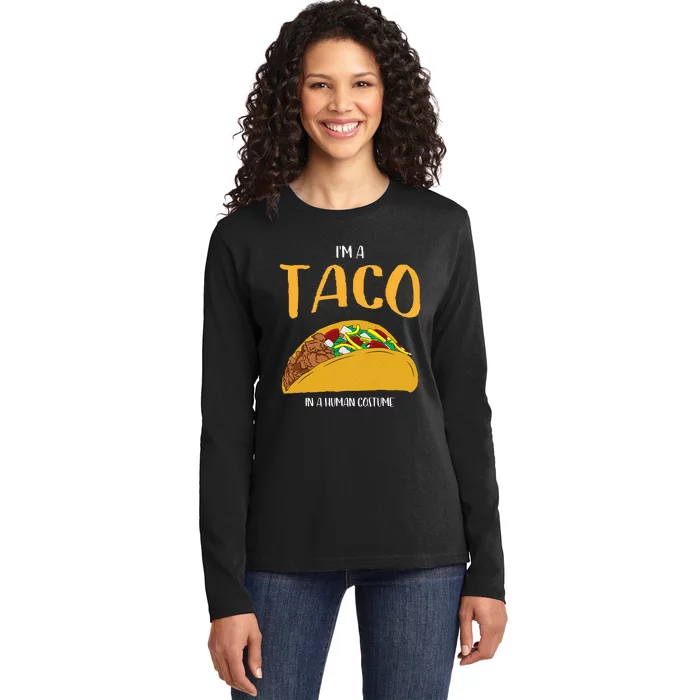 Im A Taco In A Human Costume Halloween Cosplay Easy Outfit Ladies Long Sleeve Shirt