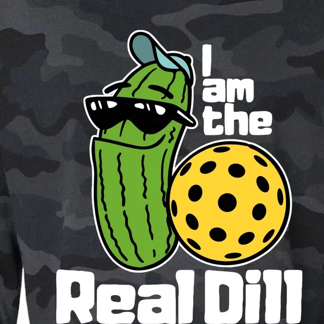 I Am The Real Dill Funny Pickleball Paddleball Cropped Pullover Crew