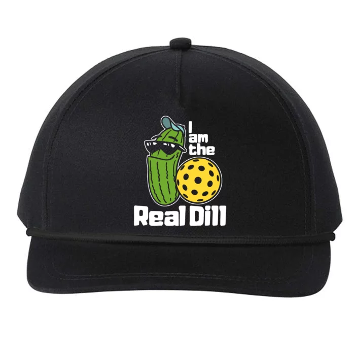 I Am The Real Dill Funny Pickleball Paddleball Snapback Five-Panel Rope Hat