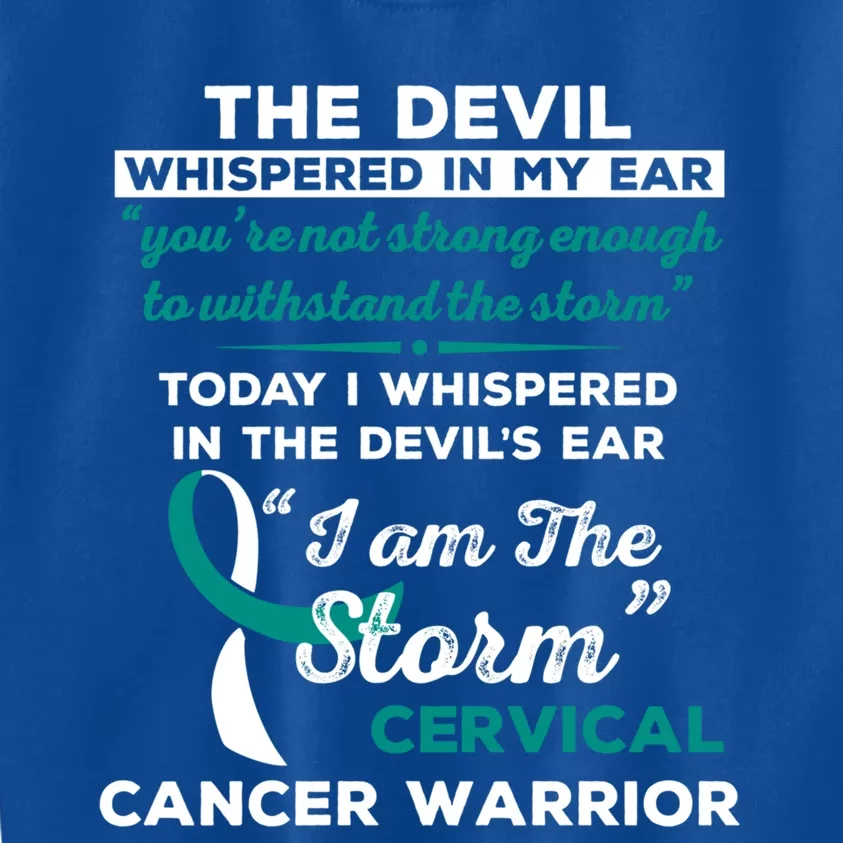 I Am The Storm Cervical Cancer Warrior Gift Kids Sweatshirt