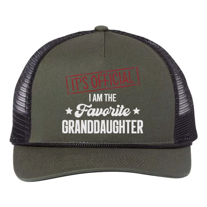 I Am The Favorite Granddaughter Funny Retro Rope Trucker Hat Cap