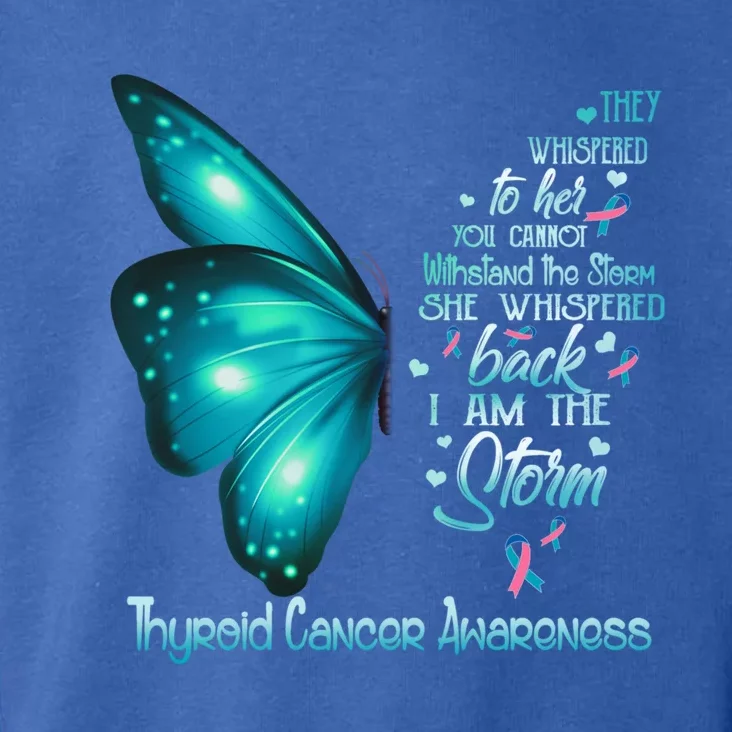 I Am The Storm Thyroid Cancer Awareness Butterfly Gift Toddler Hoodie