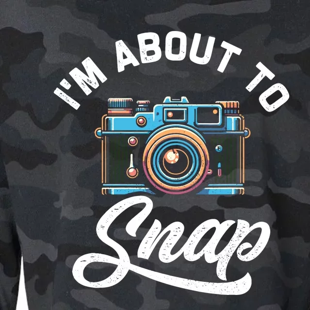 IM About To Snap Photography Photographer Camera Cropped Pullover Crew