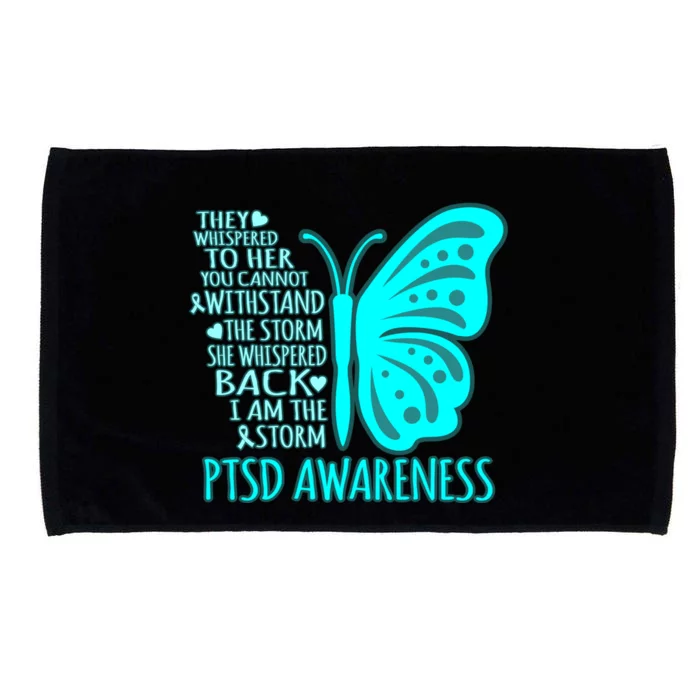 I Am The Storm Ptsd Stress Awareness Ribbon Graphic Gift Microfiber Hand Towel