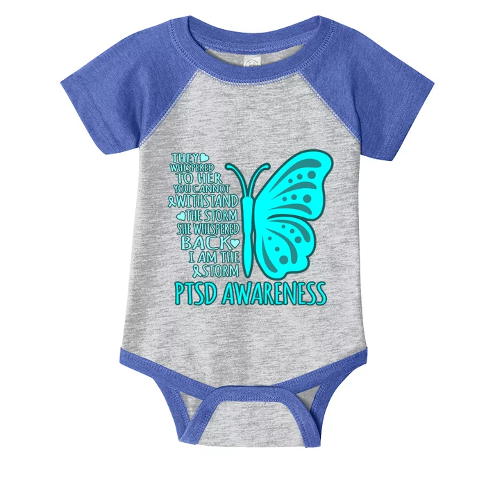 I Am The Storm Ptsd Stress Awareness Ribbon Graphic Gift Infant Baby Jersey Bodysuit