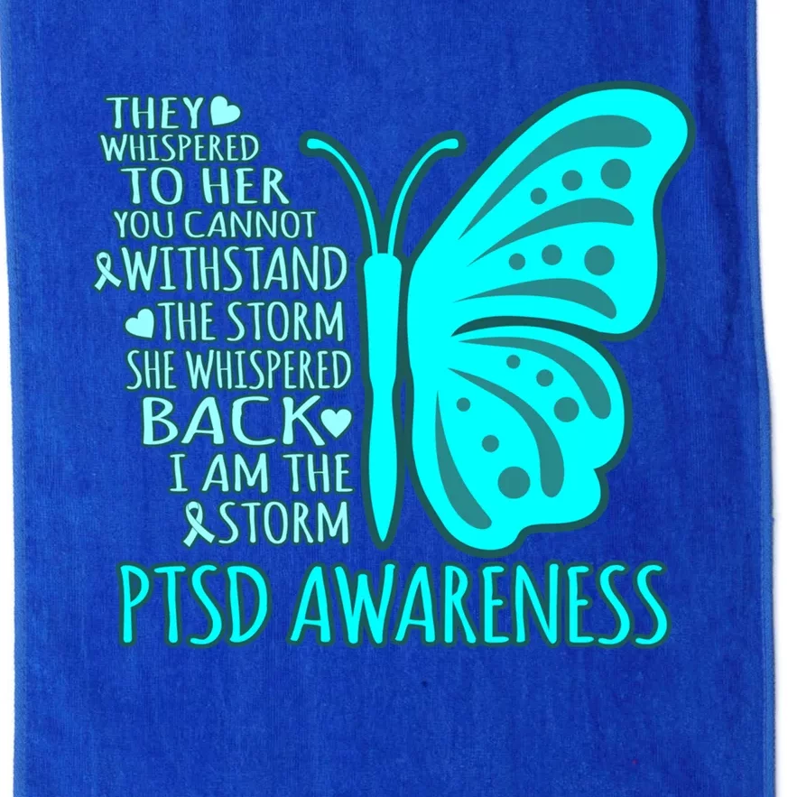 I Am The Storm Ptsd Stress Awareness Ribbon Graphic Gift Platinum Collection Golf Towel