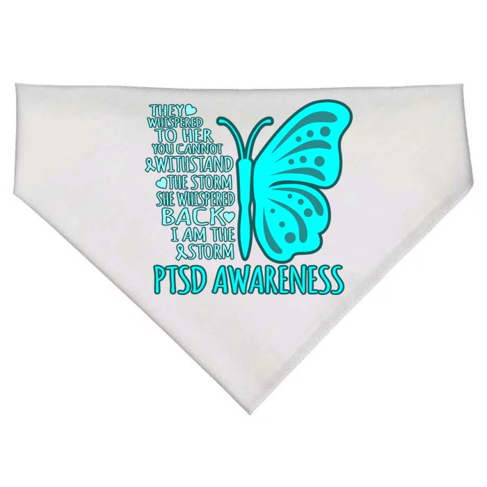 I Am The Storm Ptsd Stress Awareness Ribbon Graphic Gift USA-Made Doggie Bandana