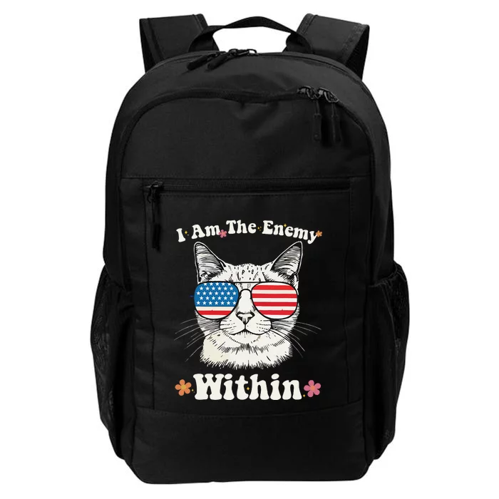 I Am The Enemy Within Cat Kamala Harris 2024 Groovy Kitty Daily Commute Backpack