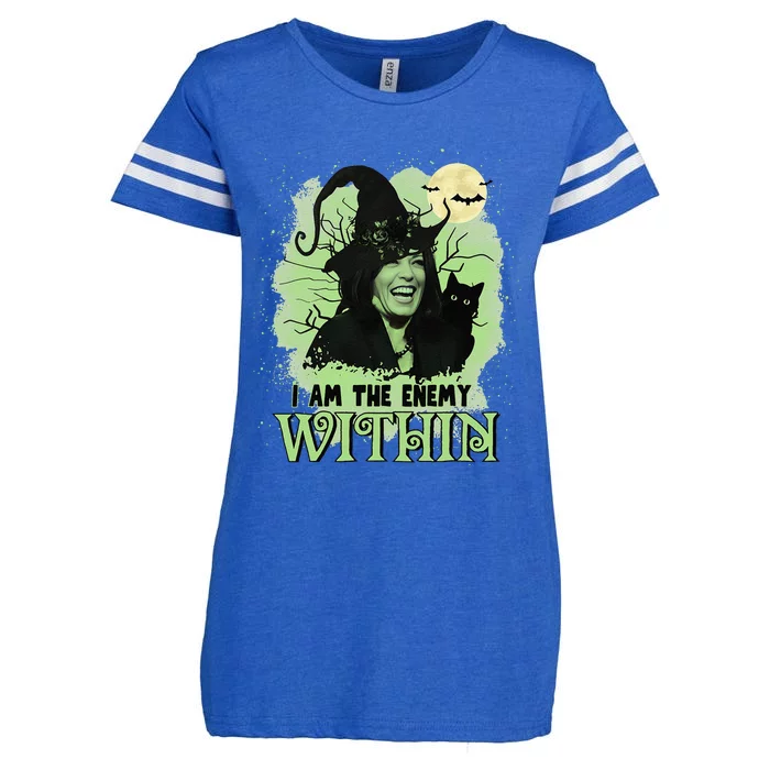 I Am The Enemy Within Funny Kamala Trump 2024 Enza Ladies Jersey Football T-Shirt