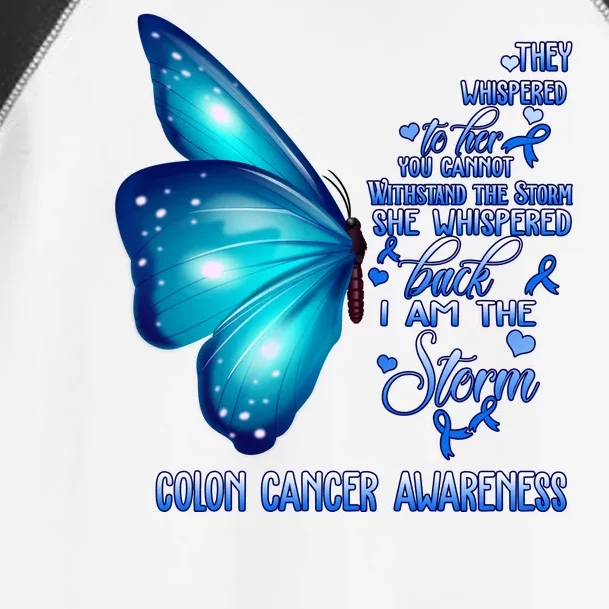 I Am The Storm Colon Cancer Awareness Butterfly Toddler Fine Jersey T-Shirt