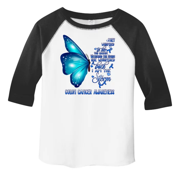 I Am The Storm Colon Cancer Awareness Butterfly Toddler Fine Jersey T-Shirt