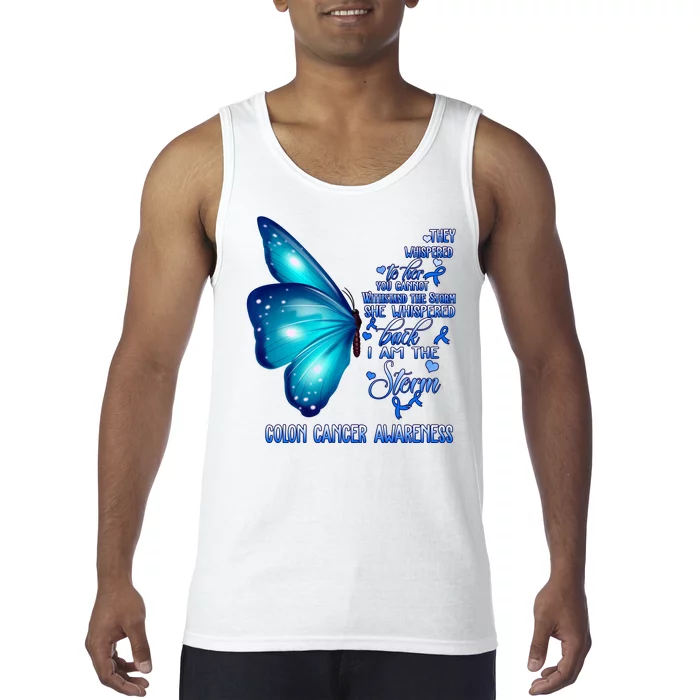 I Am The Storm Colon Cancer Awareness Butterfly Tank Top