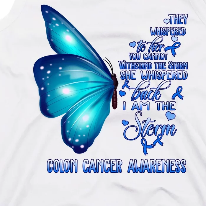 I Am The Storm Colon Cancer Awareness Butterfly Tank Top