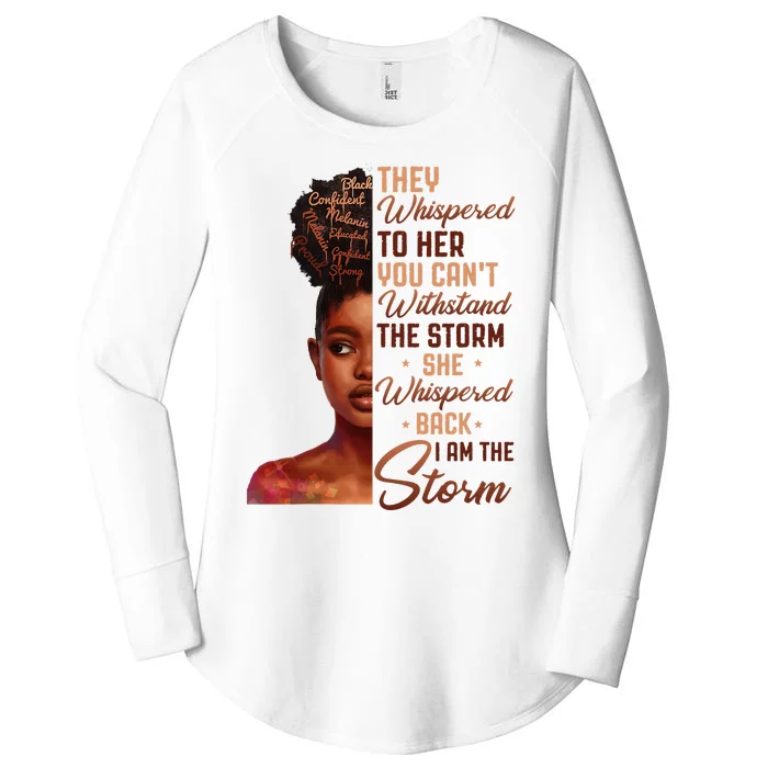 I Am The Storm Black History Month African Woman Afro Womens Perfect Tri Tunic Long Sleeve 3332