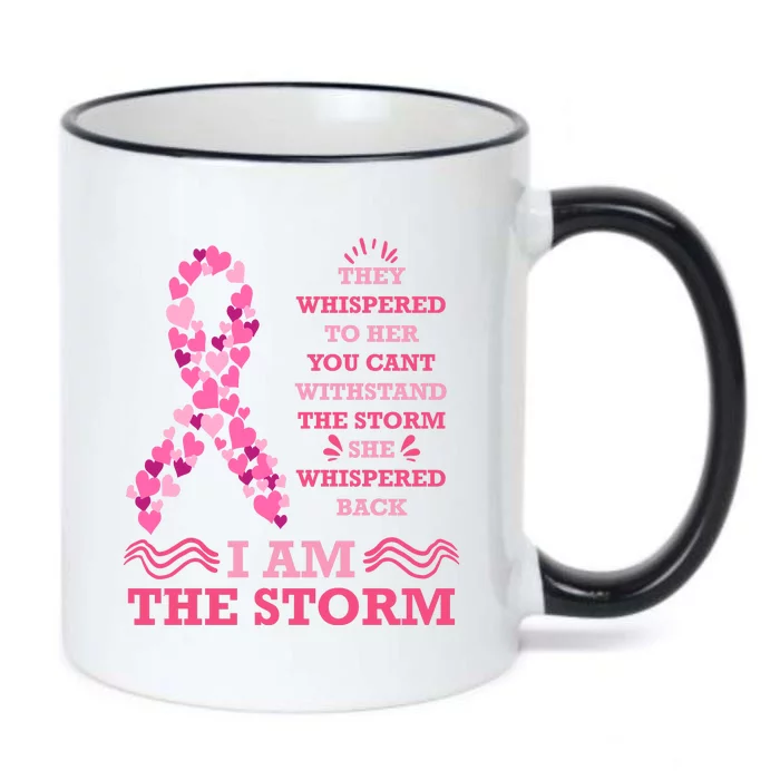 I Am The Storm Breast Cancer Ribbon Black Color Changing Mug