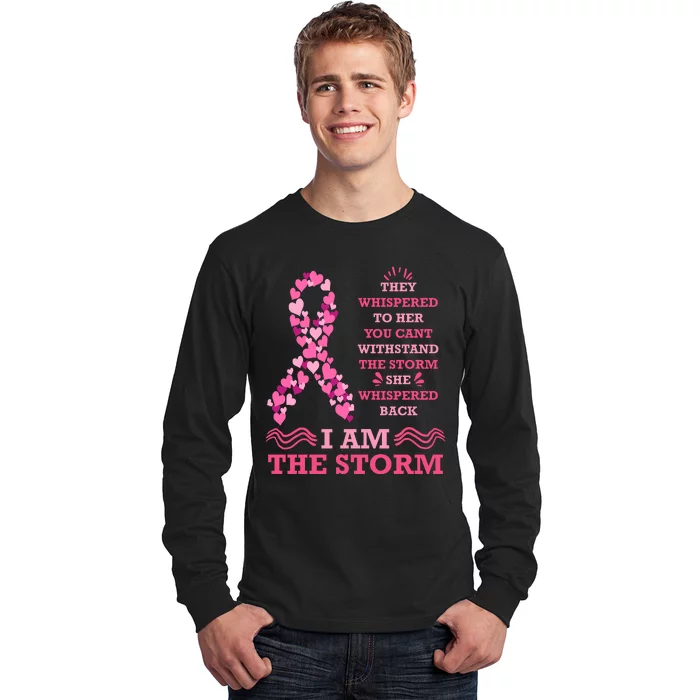 I Am The Storm Breast Cancer Ribbon Long Sleeve Shirt