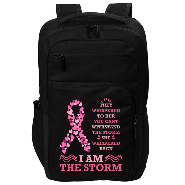 I Am The Storm Breast Cancer Ribbon Impact Tech Backpack