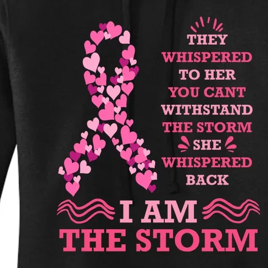 I Am The Storm Breast Cancer Ribbon Women's Pullover Hoodie