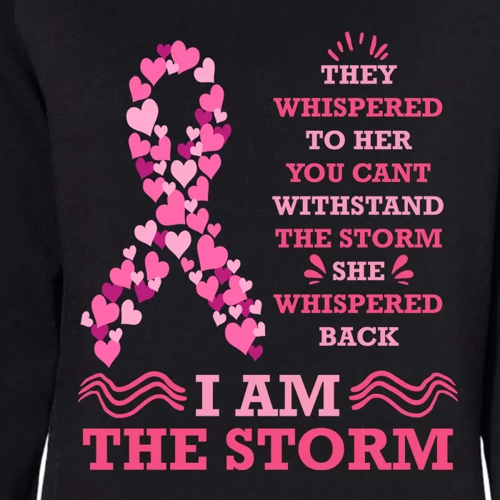 I Am The Storm Breast Cancer Ribbon Womens California Wash Sweatshirt