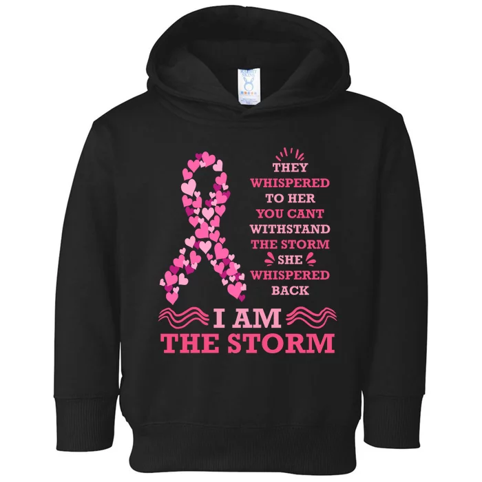 I Am The Storm Breast Cancer Ribbon Toddler Hoodie