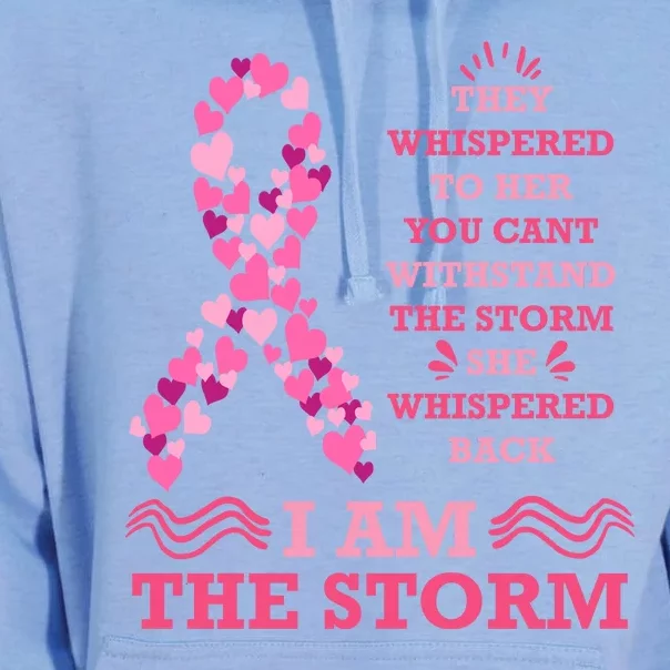 I Am The Storm Breast Cancer Ribbon Unisex Surf Hoodie