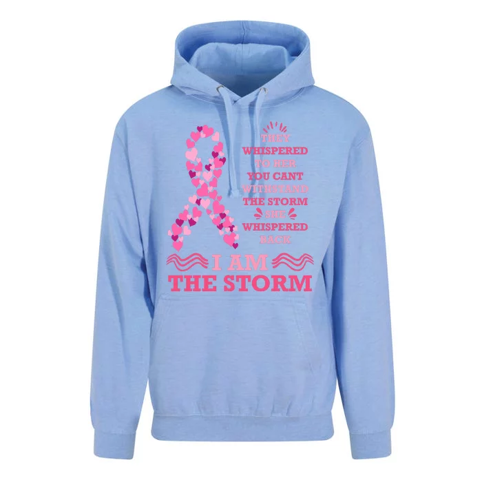 I Am The Storm Breast Cancer Ribbon Unisex Surf Hoodie