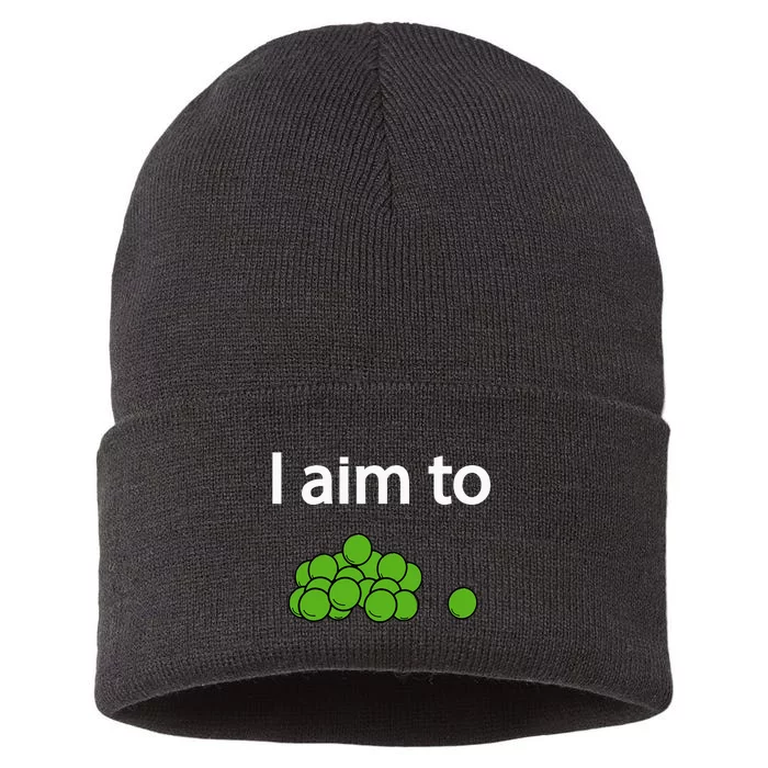 I Aim To Peas Funny Peas Sustainable Knit Beanie