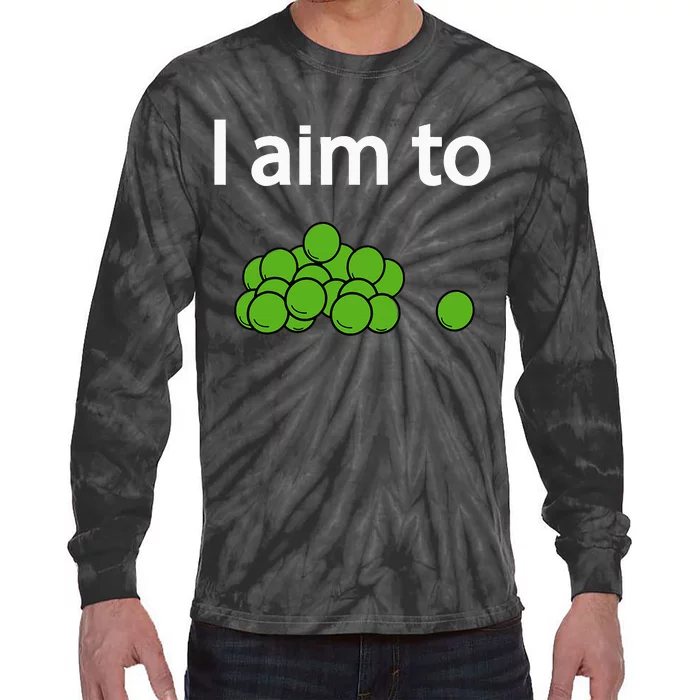 I Aim To Peas Funny Peas Tie-Dye Long Sleeve Shirt