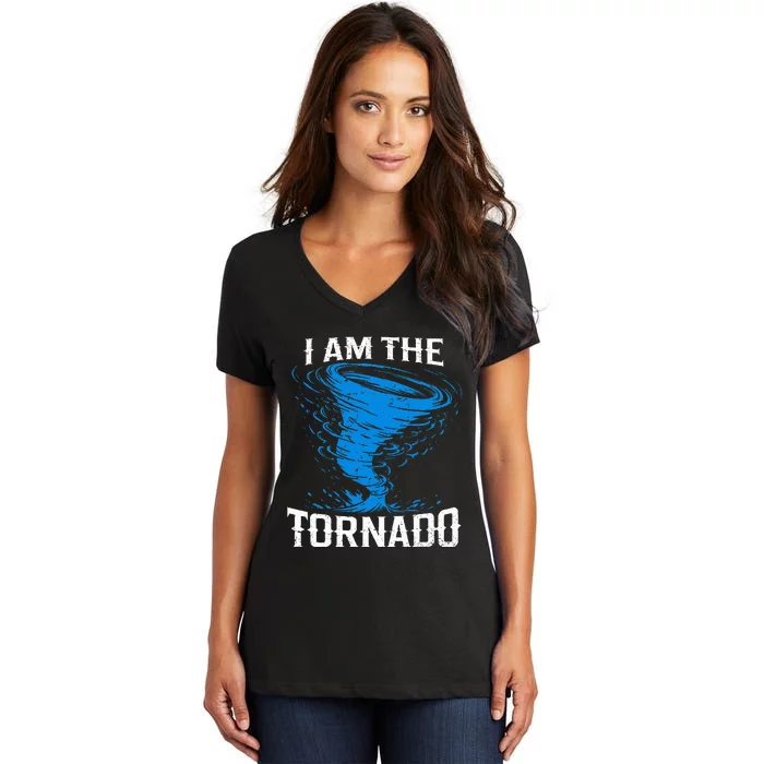 I Am The Storm Twister Tornado Hurricane Meteorologist Women's V-Neck T-Shirt