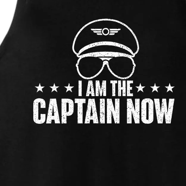 I Am The Captain Now Airplane Aircraft Lover Airline Pilot Ladies Tri-Blend Wicking Tank