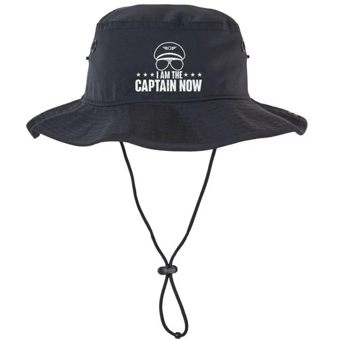 I Am The Captain Now Airplane Aircraft Lover Airline Pilot Legacy Cool Fit Booney Bucket Hat