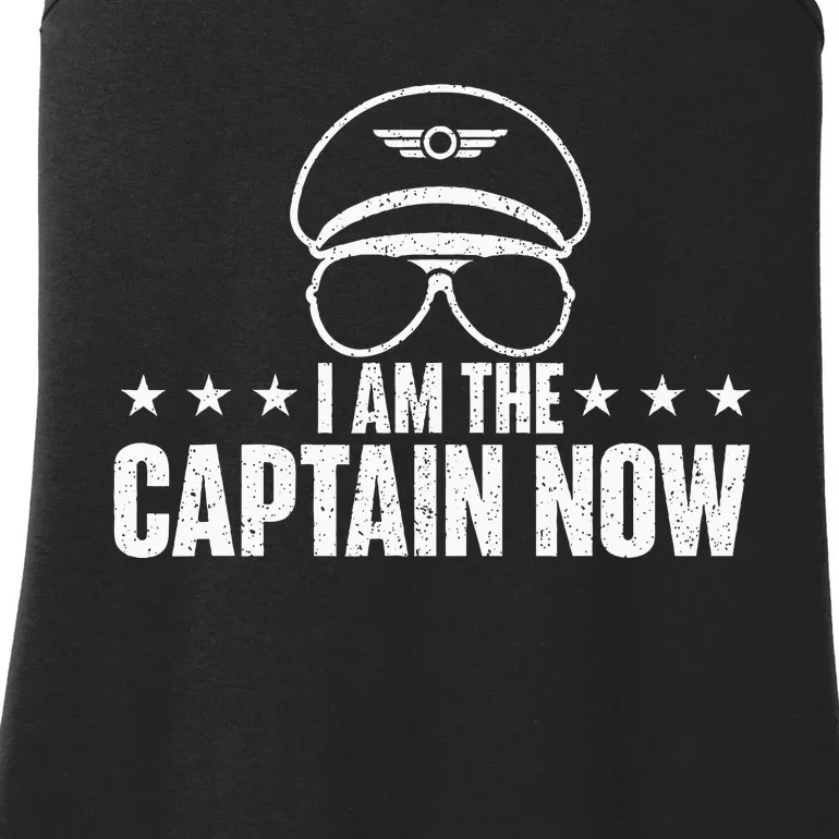 I Am The Captain Now Airplane Aircraft Lover Airline Pilot Ladies Essential Tank